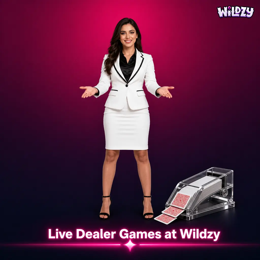 Live dealer table games streaming in HD at Wildzy Casino with real dealers from Evolution and Pragmatic Play Live studios