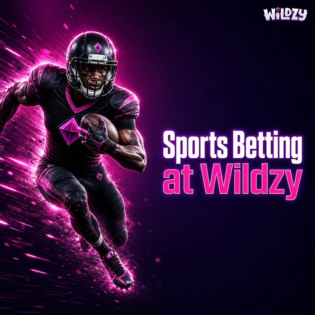 Wildzy sportsbook interface showing betting markets across 30+ sports including football, tennis, basketball and horse racing