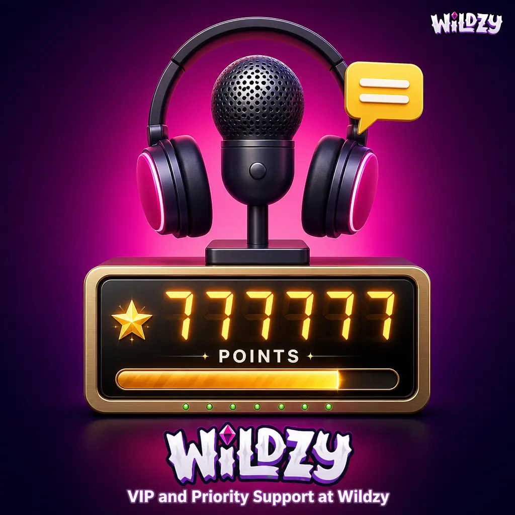 Wildzy VIP and priority support service offering faster response times and dedicated assistance for eligible players