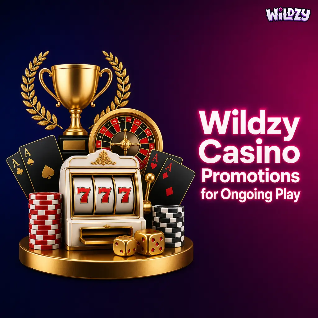 Wildzy Casino ongoing promotions including cashback, reload bonuses, free spins, and tournaments for UK players