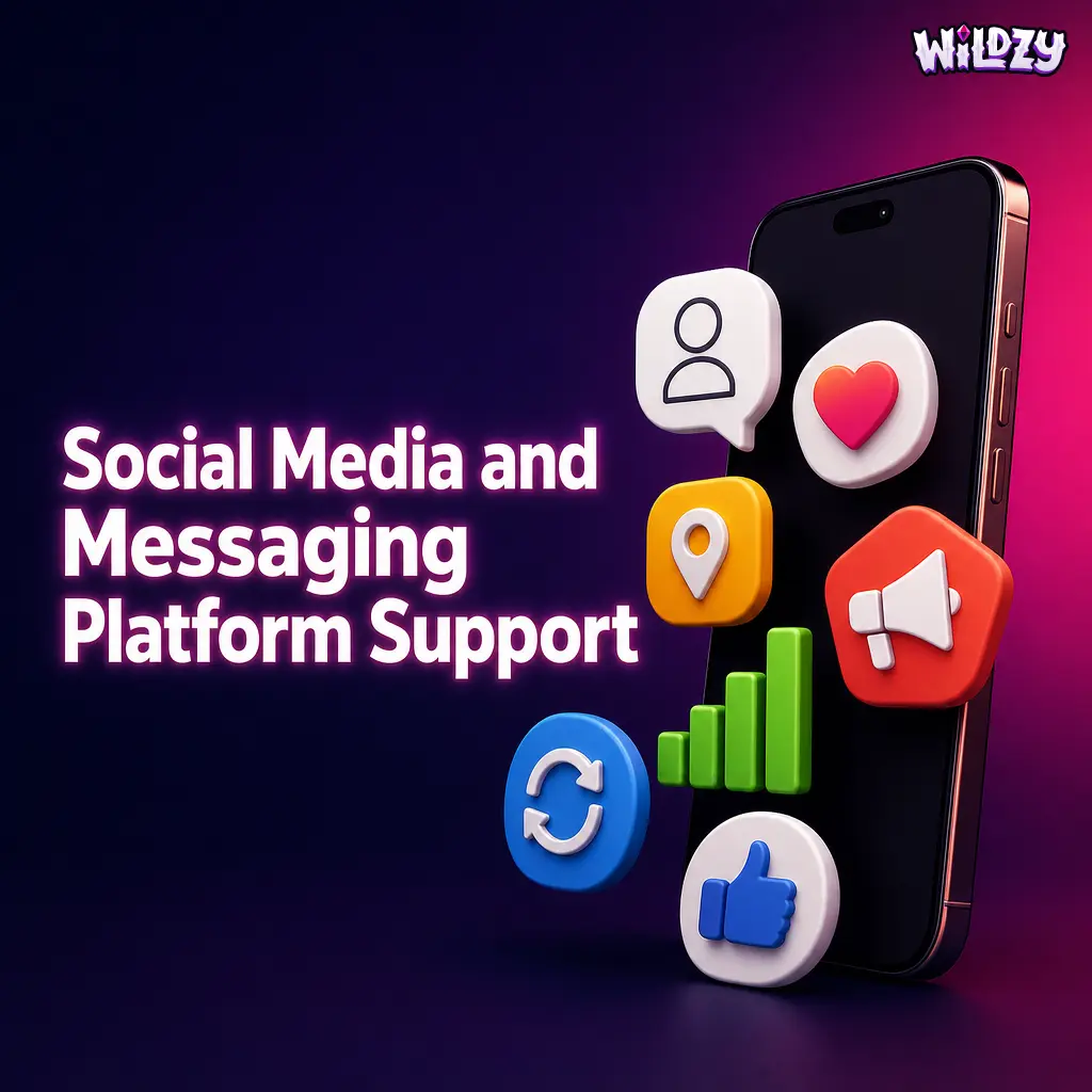 Wildzy customer support available via Telegram, Facebook Messenger, Twitter and Instagram for general enquiries and updates