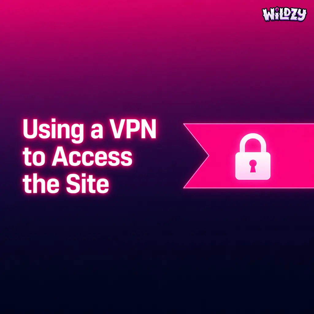 Person using a VPN on a laptop to access a blocked site, with a globe and secure connection icons visible