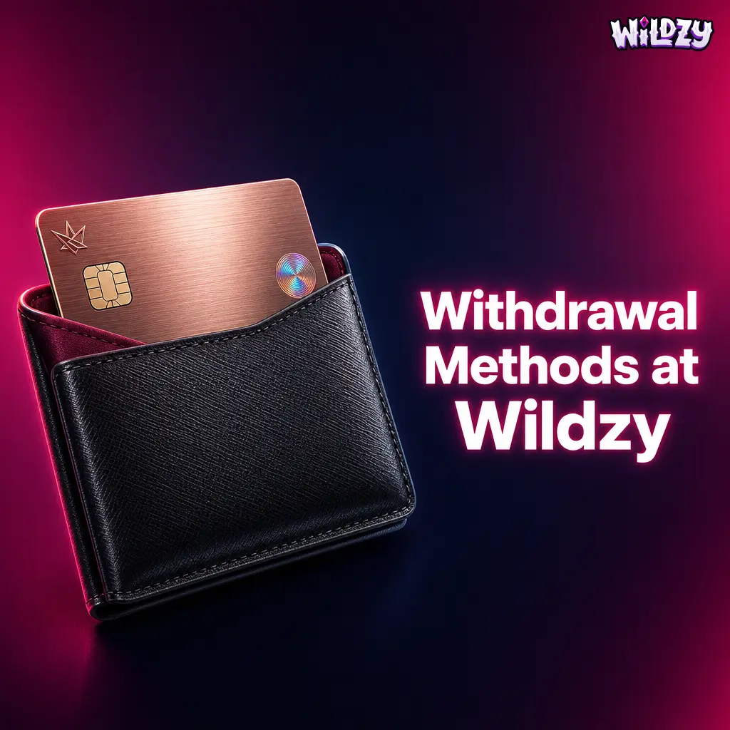 Wildzy casino withdrawal methods showing limits, KYC requirements and payout processing times for UK players